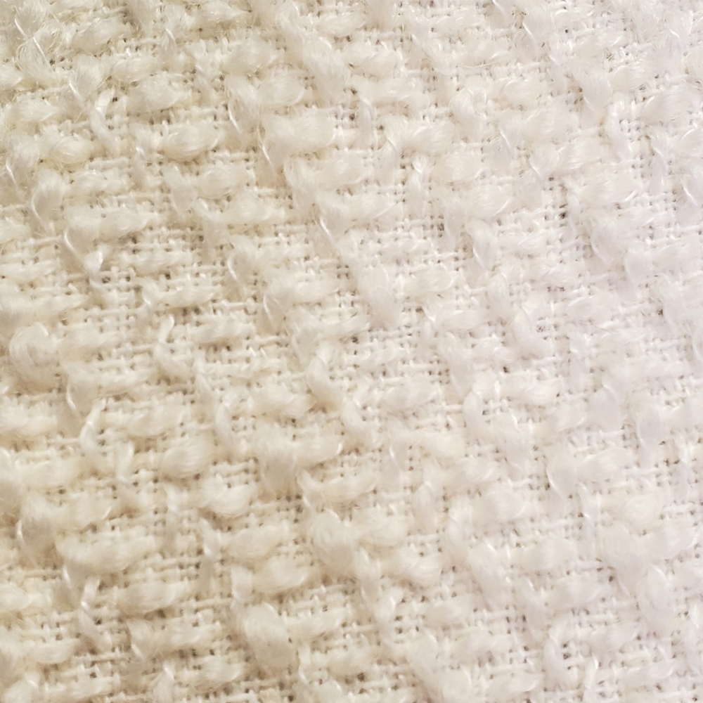 Ann Taylor Fringe Tweed Wool White Blouse Crew Neck Size S - Picture 8 of 15